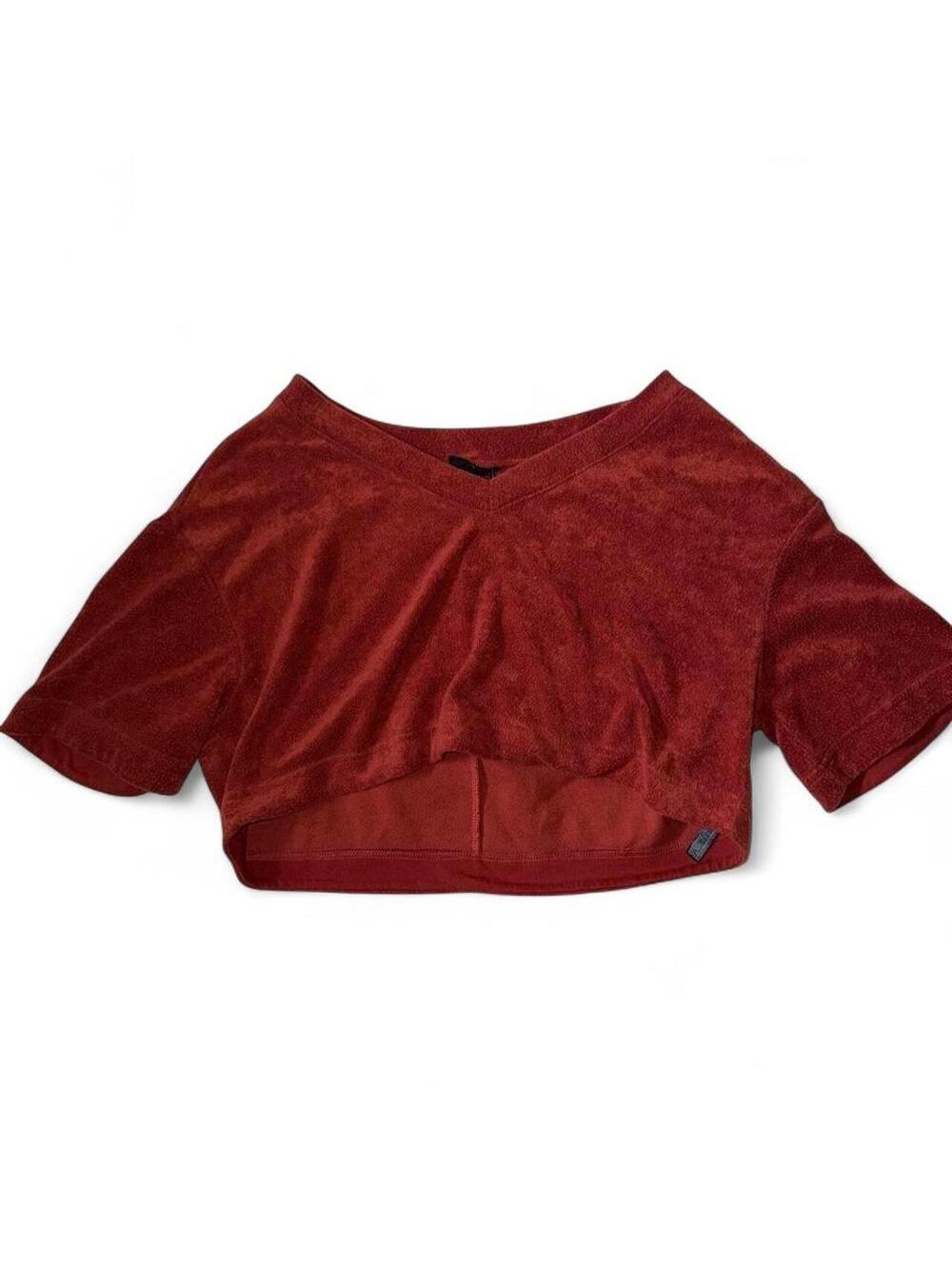 Rust Terry Crop Top Size M - Picture 2 of 8